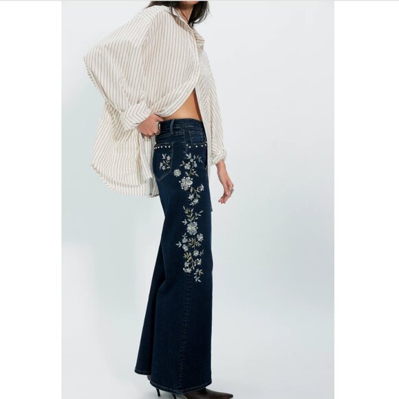 DRIFTWOOD JEANS Dark Wash Penelope X Gilded Garden Jeans - Picture 1 of 12